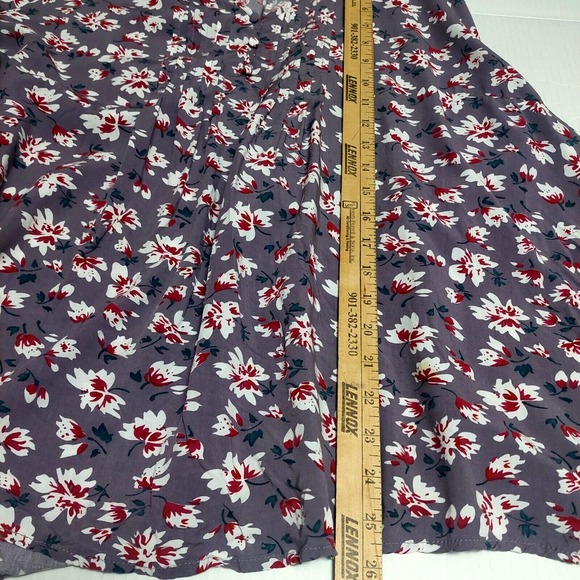 Fun 2 Fun Womens 3X Boho Popover Top Pleated Accent Buttons 3/4 Sleeves Floral - Picture 10 of 10